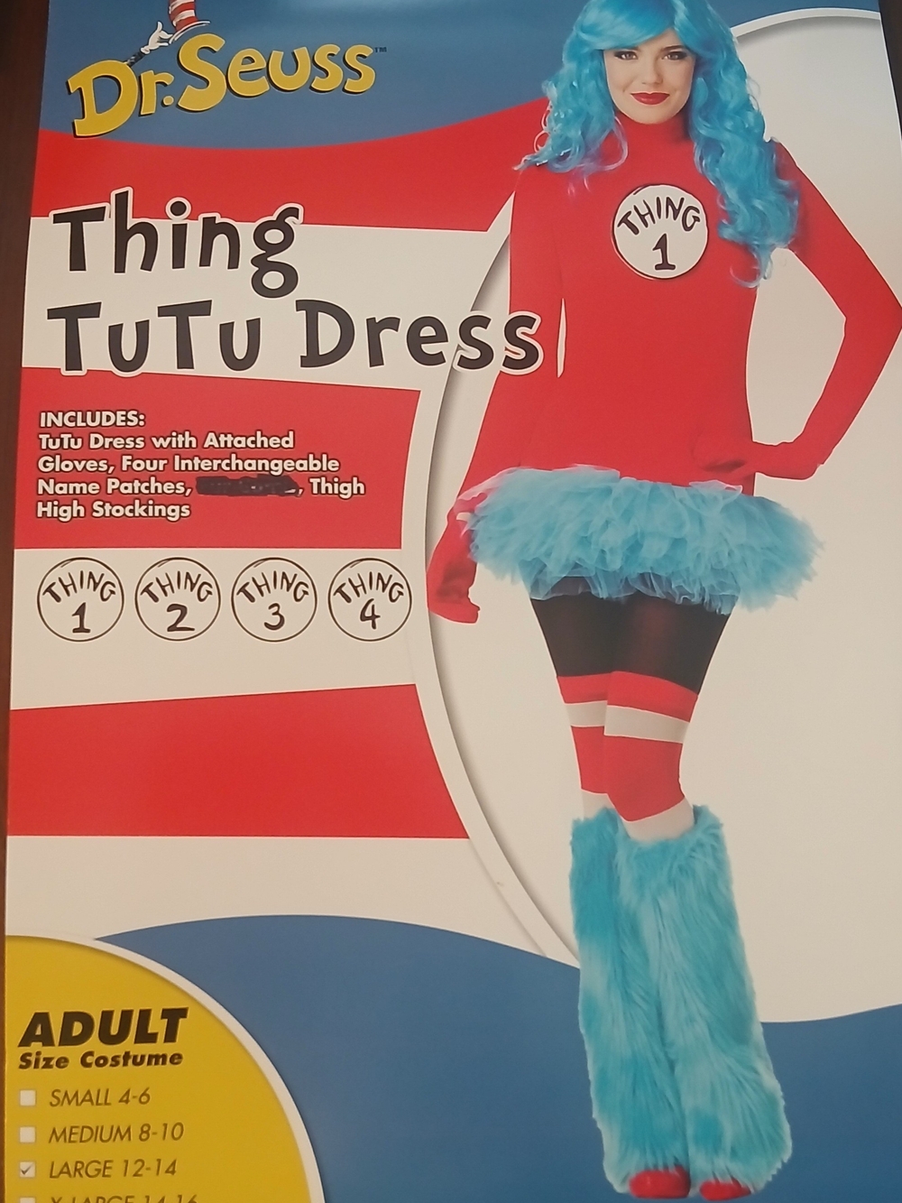 Dr. Seuss Thing Tutu Dress Costume - Red & Blue